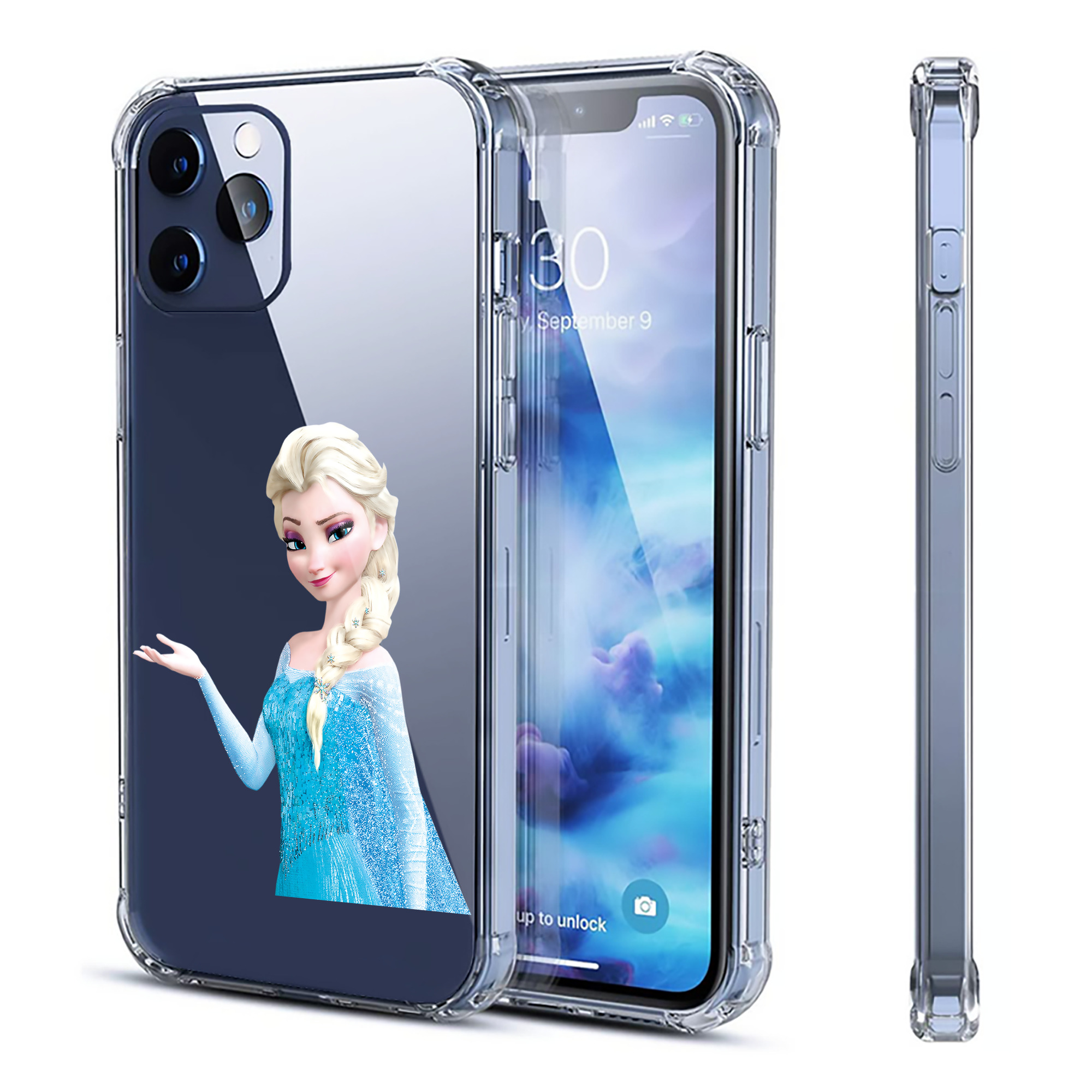 （画像用） アナと雪の女王 アンナ エルサ Frozen Anna Elsa 【iPhone 12シリーズ対応】透明スマホケース（クリアソフトケース）